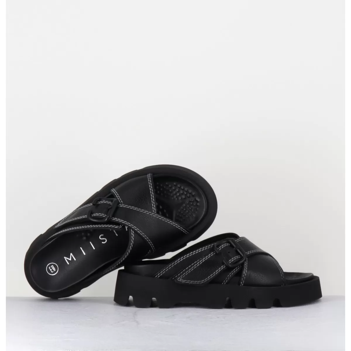 Garrice Lacey Black Sandals Shop